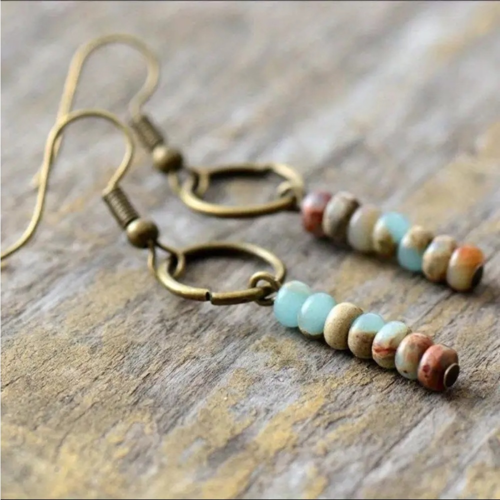 Elegant Boho Beaded Earrings in Earth Tones